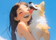 Test Une citation et une image de fille avec un chien qui te correspondent