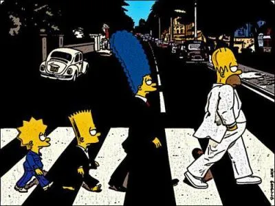 A quel groupe rendent hommage les Simpson sur cette pochette ?