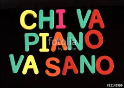 ''Chi va piano, va sano.''