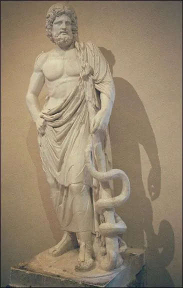 Qui est ce dieu, avec son caduce (qui n'a qu'un seul serpent) ?