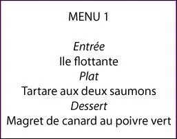 Quelle est l'entre de ce menu ?