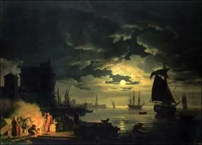 L'entre du Port de Palerme au clair de lune