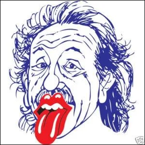 A quel groupe de rock appartiennent la langue et la bouffe greffes sur le visage d'Albert Einstein ?