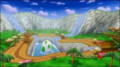 Nous sommes sur un circuit avec le nom de Yoshi dedans ; je suis :