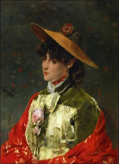 Femme avec chapeau de paille