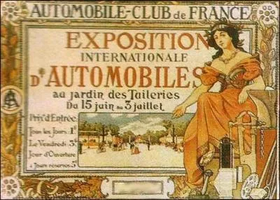 En quelle anne a eu lieu le 1er Salon de l'Auto, organis dans le jardin des Tuileries  Paris ?