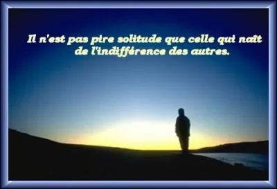 Le sentiment de solitude est souvent vcu comme un manque, un vide  combler, une souffrance. Alors que pour d'autres personnes la solitude est