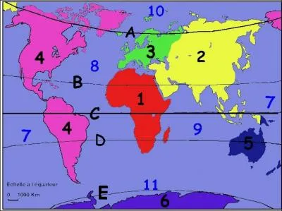 Quel est le continent reprsent en rouge ?