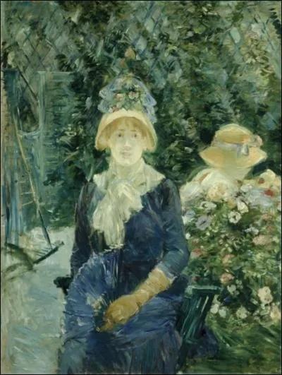 Femme dans un jardin.