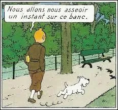 Que trouve tintin sur ce banc ?