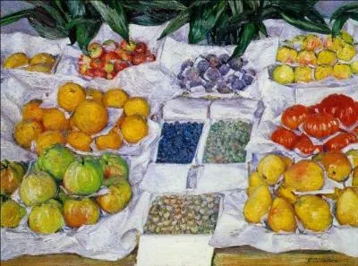 Quel peintre, collectionneur, mcne et organisateur d'expositions impressionnistes, est l'auteur de  Fruits sur un talage  ?