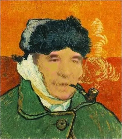 Un homme politique franais s'est gliss dans cet  Autoportrait  l'oreille bande  de Vincent Van Gogh   . Quel est ce personnage ?