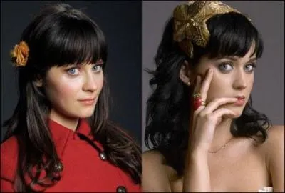 Zooey Deschanel vs Katy Perry (deux conqutes de l'humoriste et acteur anglais Russell Brand). Laquelle est Katy Perry ?