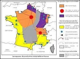 En quelle couleur sont reprsents les espaces industriels ?