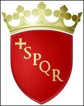 On commence avec le blason de Rome. Tiens, il est écrit quelque chose en latin dessus. Mais quoi ?