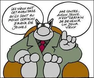 Commençons, « Le Chat » est une bande dessinée par Philippe Geluck, c'est une bande dessinée :