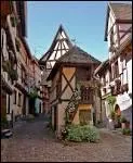 Vu du ciel ce village alsacien, aux maisons à colombages, aux balconnières de géraniums et aux ruelles pavées, se dessine en beaux cercles concentriques.