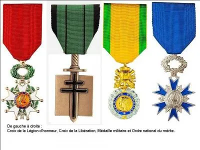 Il existe un ordre protocolaire, de préséance, dans le port des décorations. Bien sûr la légion d'honneur est la première, la plus importante. Mais à votre avis, quelles sont les décorations qui suivent en N°2 puis N°3 dans cet ordre protocolaire ?