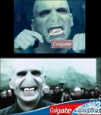 Comment notre cher Voldemort s'est-il rendu si populaire ? Enquête sur le terrain ! Astuce n°1 : bien dans sa peau, bien dans son corps. Pour l'hygiène buccale, Voldemort a choisi :