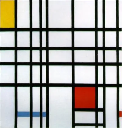 Qui a peint "Composition avec rouge, jaune et bleu" ?