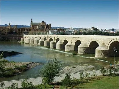 Ce pont romain de 247 mètres de long sur 16 arches a été construit 100 ans av. J.-C. sur le Guadalquivir en Espagne à :