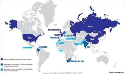 Quels sont les cinq membres permanents du conseil de sécurité de l'ONU ?