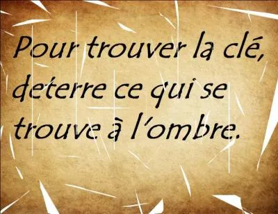 [Avant de commencer, lisez la description]
". un coffre dont le papier ci-joint était collé dessus."

Si vous avez bien lu et bien compris le début de l'histoire, où doit-il aller pour trouver de l'ombre ?