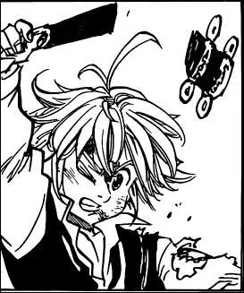 Qui a détruit le fourreau de l'épée de Meliodas qui lui avait été donné par Liz ?