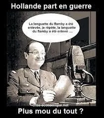 Lors d'un séjour à Londres, François a voulu faire son capricieux et a tapé du pied afin qu'on le laisse faire son appel du 18 juin. Bien évidemment, cela n'a pas eu la même prestance que l'appel original, émis en 1940, par le grand :