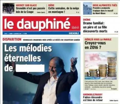 Pour qui, le journal le Dauphiné fait-il sa une ?