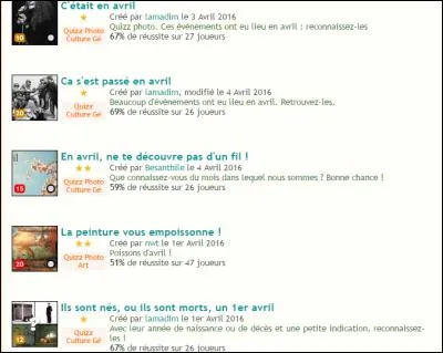 Bonjour à tous. Je suis Besanthile, votre présentatrice pour cette première émission du journal de Quizz.biz. Ce mois a fort bien débuté avec un certain nombre de quiz réalisés sur le premier avril. En ce 1er avril, quel animal a naturellement orné beaucoup de questionnaires ?