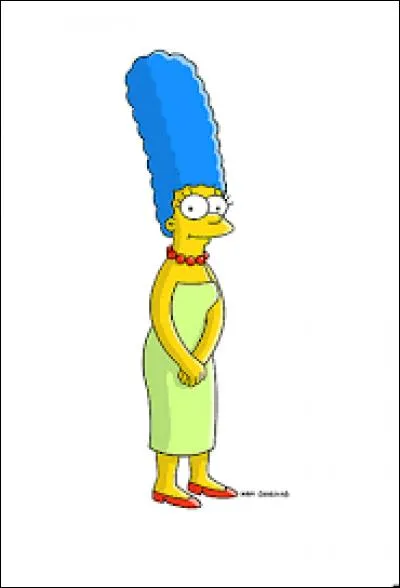 Qui a les cheveux bleus dans la famille Simpson ?