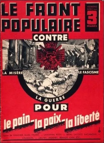 Quel parti politique ne faisait pas partie du Front populaire ?