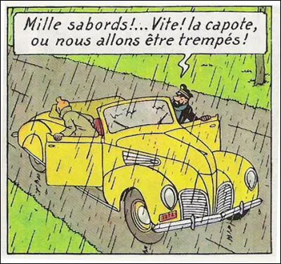 Quelle voiture conduit le capitaine Haddock sur cette planche?