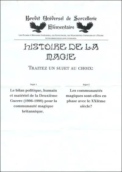 Harry reçoit les résultats de ces B.U.S.E. chez les Weasley. Quelle note a-t-il reçue en histoire de la magie ?