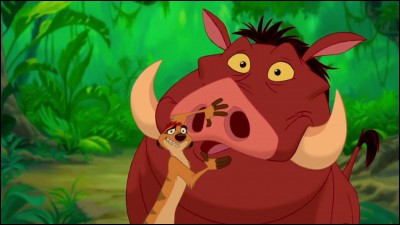 le roi lion Timon et Pumbaa dansent le hula